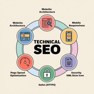 a diagram of technical seo